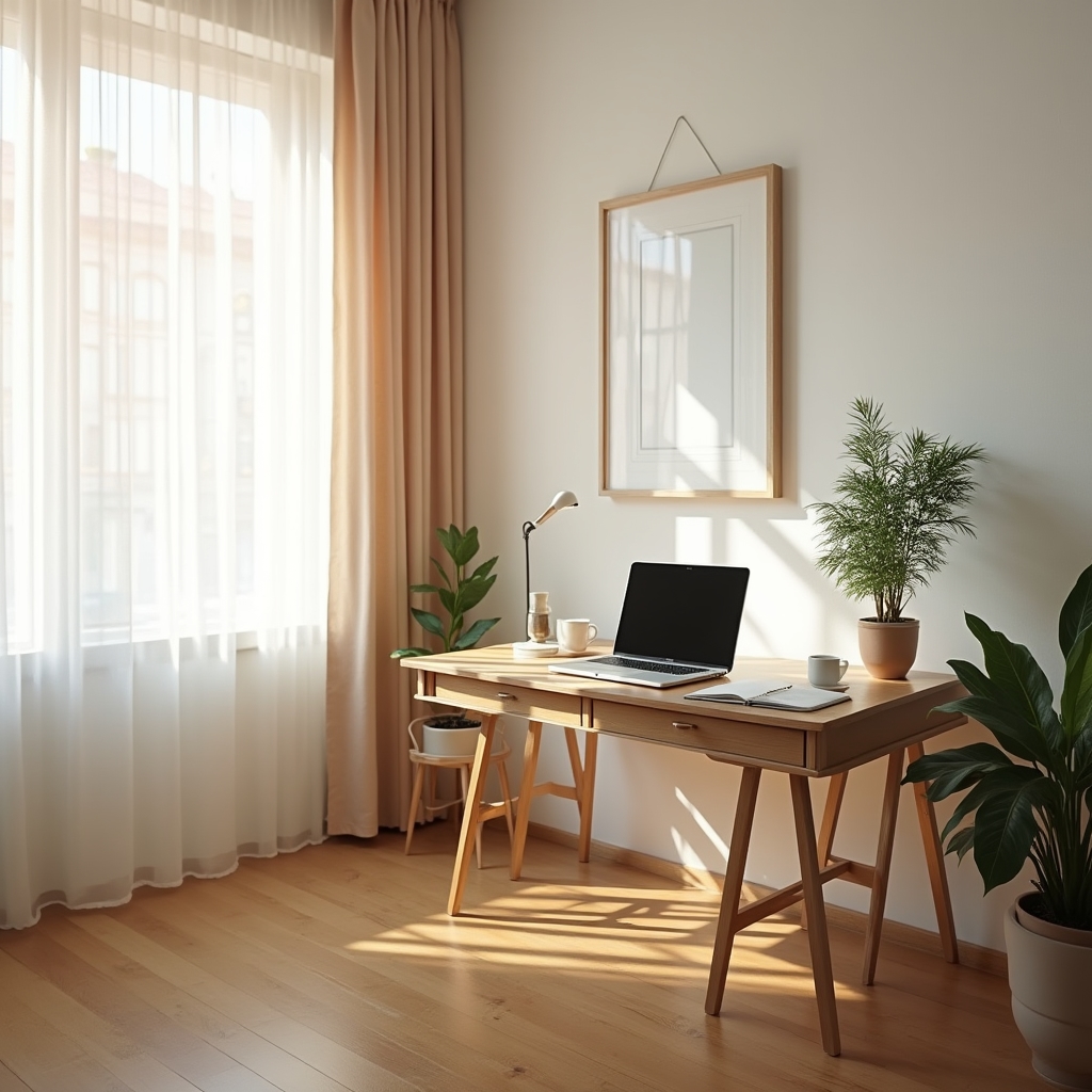 Gut eingerichtetes Home-Office-Setup für Online-Kurse