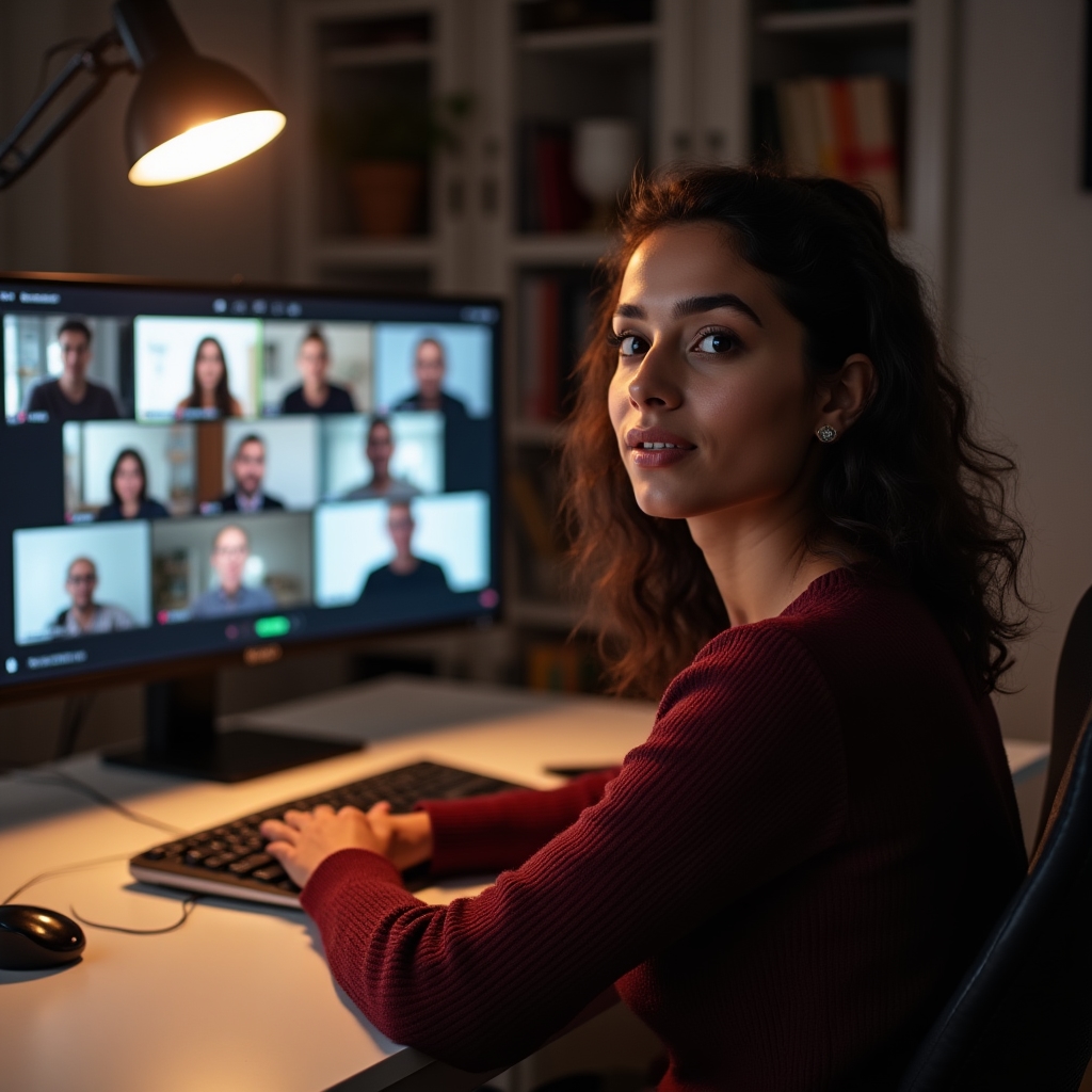 Online-Rollenspiel-Session mit Teilnehmern in Videokonferenz